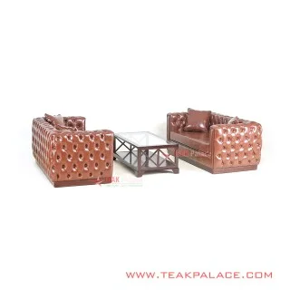  Luxury Sofa Set Modern Leather Classic Diamond Series