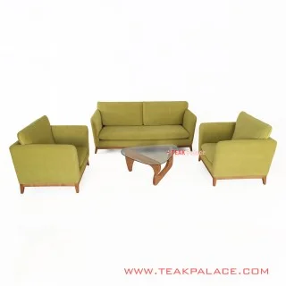 Kursi Sofa Tamu Set Hijau Muda Natural Gloss Seri Muara