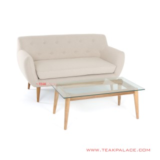 Sofa Minimalis 2 Dudukan Set Meja Linen Seri Dina 