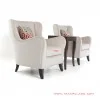 kursi sofa teras set meja black walnut jok putih seri accent 62