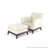 Set Armchair With Stool Cakra Jati Minimalis