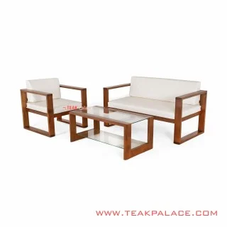 Kursi Tamu Minimalis Kayu Jati Seri Kotak 21