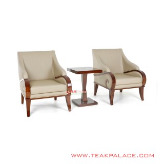 Kursi Minimalis Teras Kayu Jati Seri Jasmine Capucino
