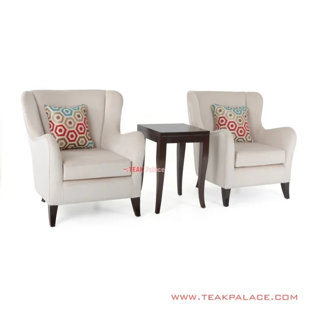 kursi sofa teras set meja black walnut jok putih seri accent 54