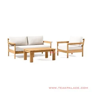 Set Meja Tamu Sofa Mouila Minimalis Jati Golden Teak