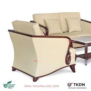Sofa Set 221 + Meja Marmer New Lunia Kulit Ivory Sofa Set 221 + Meja Marmer New Lunia Kulit Ivory