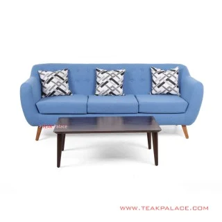 Sofa Dina 3 Dudukan Set Meja tamu Biru Balck Walnut