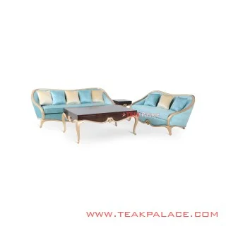 Sofa Mewah Emas Kayu Jati 32 Seri Cameo