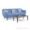 Sofa Dina 3 Dudukan Set Meja tamu Biru Balck Walnut