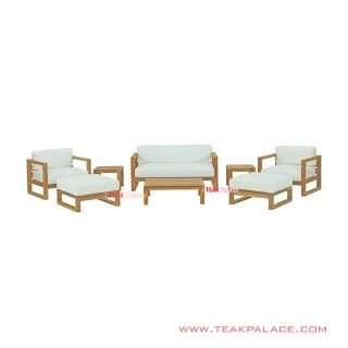 Set Sofa Stool Astana Minimalis Natural