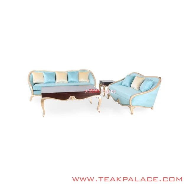 Sofa Mewah Emas Kayu Jati 32 Seri Cameo