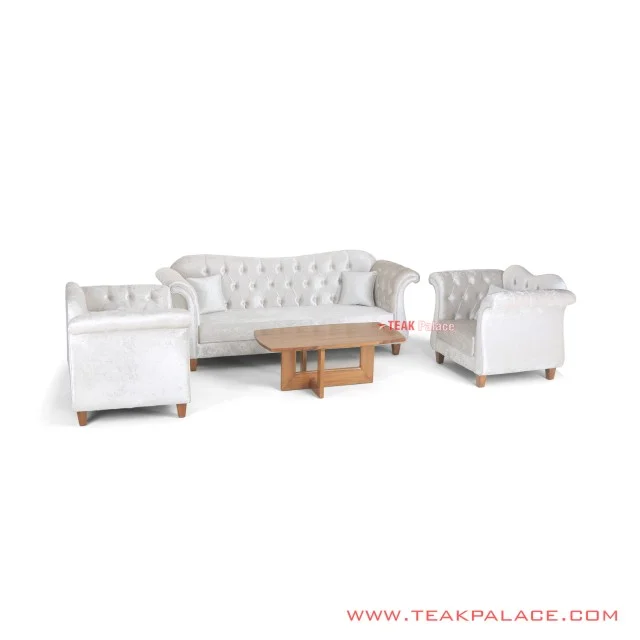 Set Sofa Tamu Selfie Kayu Natural Minimalis