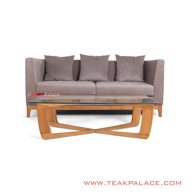 Sofa Santai Meja Tamu Kayu Jati Top Kaca Seri Kemang sofa santai meja tamu kayu jati top kaca seri kemang 60