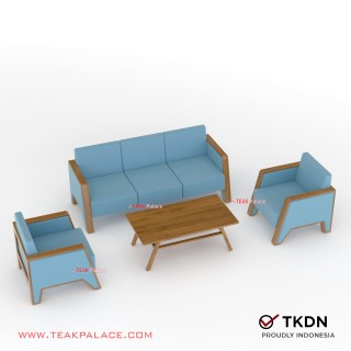 Sofa Ruang Tamu Minimalis 311 TKDN VIXI Warna Biru