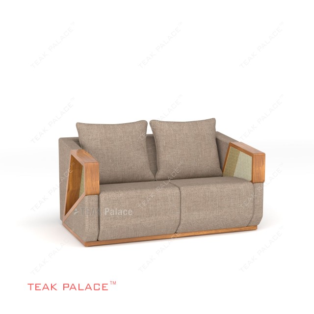 Kursi Tamu Minimalis Kayu Jati Rotan Coklat Xander