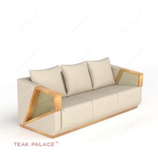Sofa Santai di Villa Minimalis Jati Rotan 3 Dudukan Xander