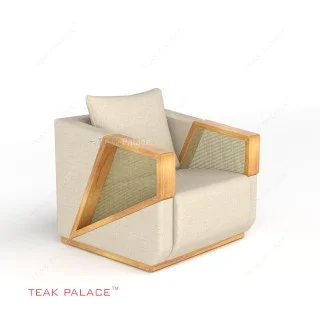 Sofa Tropis Kayu Jati Rotan Xander Single Sofa Tropis Kayu Jati Rotan Xander Single