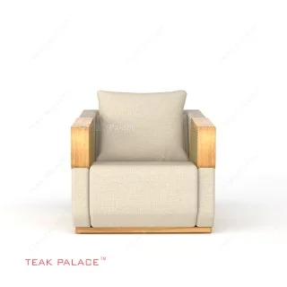 Sofa Tropis Kayu Jati Rotan Xander Single Sofa Tropis Kayu Jati Rotan Xander Single