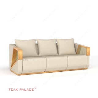 Sofa Santai di Villa Minimalis Jati Rotan 3 Dudukan Xander