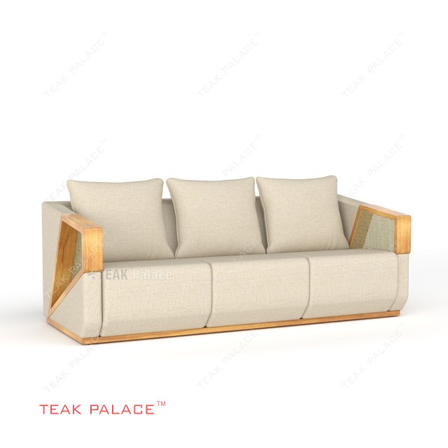 modern teak sofa xander 3 seater rattan for villa 51