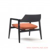 Teak Cushion Chair Black Fabric Orange Migelia Series teak cushion chair black fabric orange migelia series 67