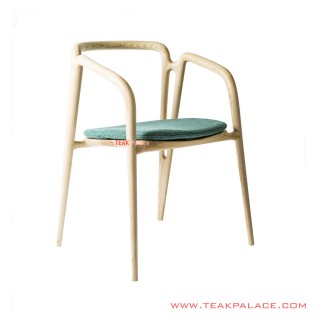 Kursi Teras Buana Natural With Green Cushion Minimalis