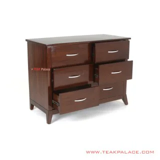 Buffet TV 6 Drawer Visco Jati Black Walnut