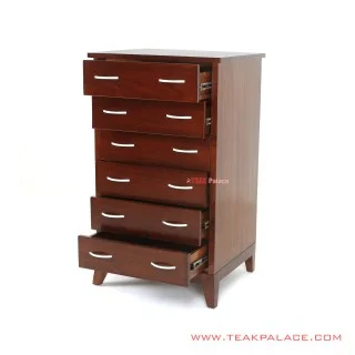 Lemari Laci Visco 6 Drawer Jati Black Walnut