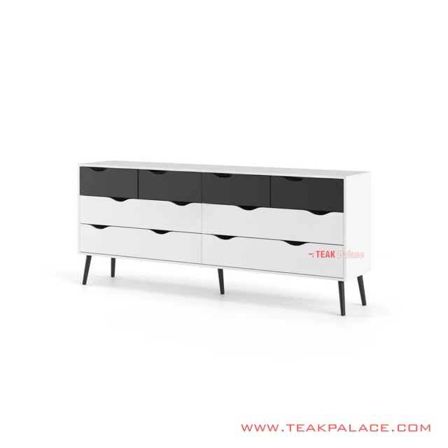 Buffet Laci Minimalis Duco Putih Hitam Seri Alena buffet laci minimalis duco putih hitam seri alena 58