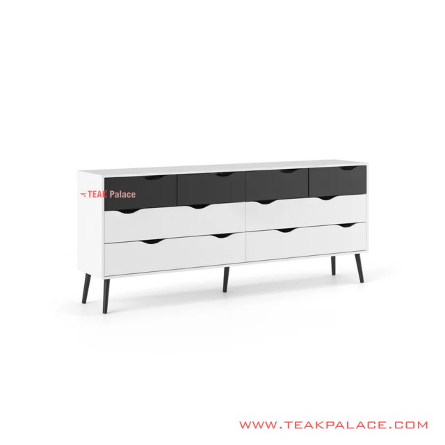 Buffet Laci Minimalis Duco Putih Hitam Seri Alena buffet laci minimalis duco putih hitam seri alena 59