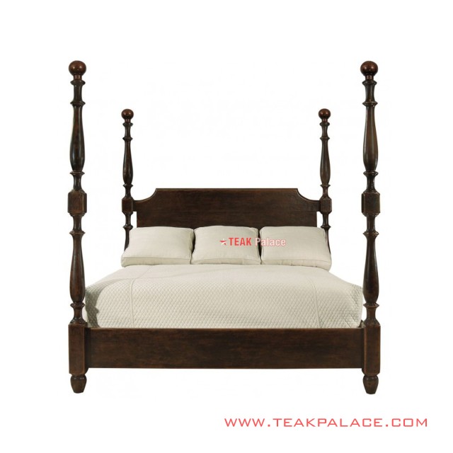 Dipan Kanopi Minimalis Kayu Jati Salak Brown Seri Mataram