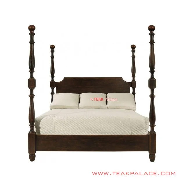 Dipan Kanopi Minimalis Kayu Jati Salak Brown Seri Mataram