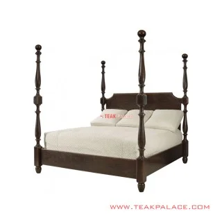 Dipan Kanopi Minimalis Kayu Jati Salak Brown Seri Mataram