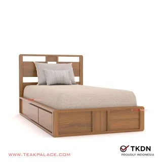 Dipan Laci Kayu Minimalis TKDN Omaha 100x200 Dipan Laci Kayu Minimalis TKDN Omaha 100x200
