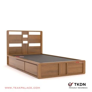 Dipan Laci Kayu Minimalis TKDN Omaha 100x200 Dipan Laci Kayu Minimalis TKDN Omaha 100x200