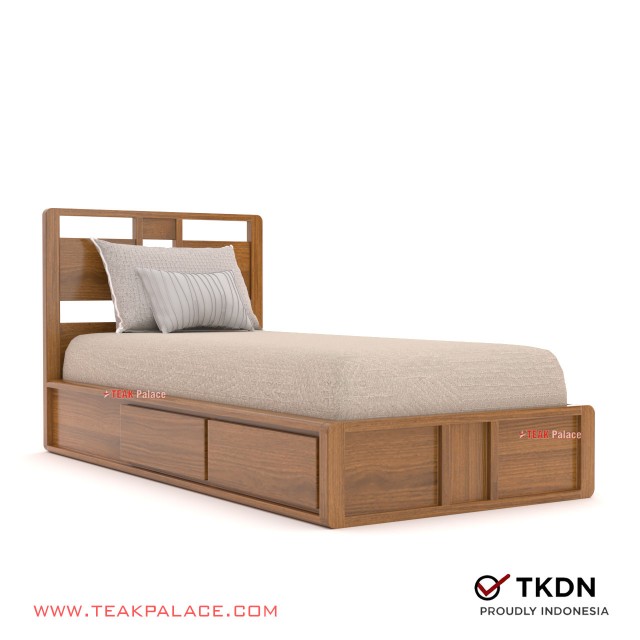 Minimalist Single Bed 2 Drawers Teak Omaha 90 Latest 2024 TKDN minimalist single bed 2 drawers teak omaha 90 latest 2024 tkdn 50