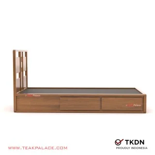 Dipan Laci Minimalis Kayu Jati Omaha 90 TKDN Dipan Laci Minimalis Kayu Jati Omaha 90 TKDN