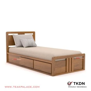 Dipan 2 Laci Minimalis Single Kayu Jati Devana 90