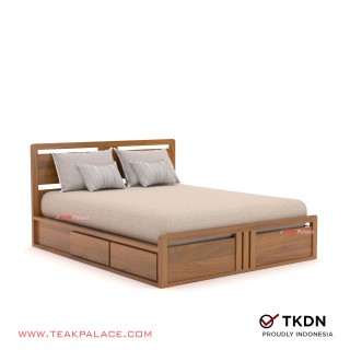 Dipan Minimalis Queen Size 4 Laci Jati Devana 160