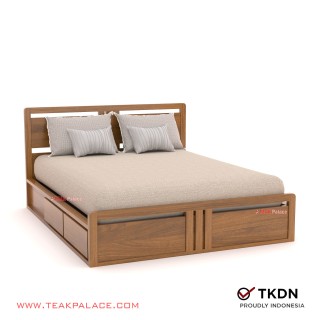 Dipan Minimalis Queen Size 4 Laci Jati Devana 160