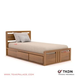 Dipan Anak remaja Minimalis Single 2 Laci Jati Devana 100