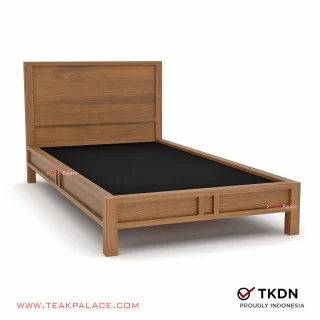 Tempat Tidur Anak Minimalis Single Kayu Jati Edgar 100