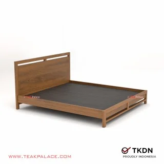 Tempat Tidur Minimalis Modern King Size Kayu Jati Ernest 180