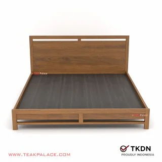 Tempat Tidur Minimalis Modern King Size Kayu Jati Ernest 180