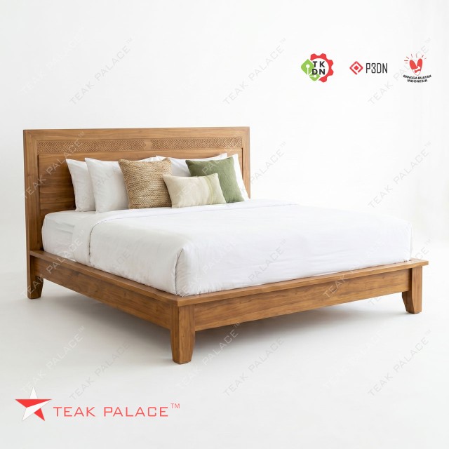 Dipan Kayu Jati Minimalis Seri Ubud (Ukuran Queen 160x200) - Elegan & Kokoh Dipan Kayu Jati Minimalis Seri Ubud (Ukuran Queen 160x200) - Elegan & Kokoh