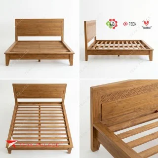 Dipan Kayu Jati Minimalis Seri Ubud (Ukuran Queen 160x200) - Elegan & Kokoh