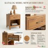 Minimalist Teak Nightstand - Ubud Series Premium 1-Drawer | Teak Palace