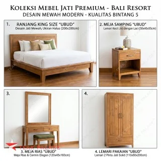 Set Tempat Tidur Kayu Jati Minimalis Seri Ubud Set Tempat Tidur Kayu Jati Minimalis Seri Ubud