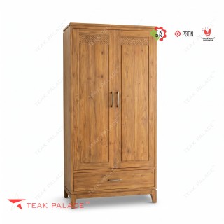 Lemari Kayu Jati Minimalis 2 Pintu Seri Ubud - Elegan & Kokoh