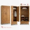 Lemari Kayu Jati Minimalis 2 Pintu Seri Ubud - Elegan & Kokoh